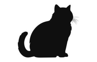 A Silhouette of Exotic Shorthair Cat black Vector free