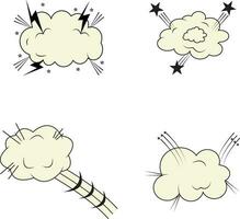 Collection of Comics Explosion Clouds. Speech Bubble Elements vector