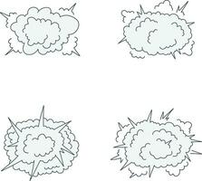 Comics Explosion Clouds Set vector