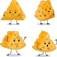 Cheese Lovers Day Character Elements Set. Isolated On White Background vector