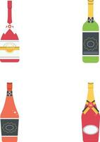 Collection of Various Bottles. Cartoon Style. Vector Illustration