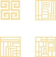 Set of Traditional Chinese Pattern. Oriental Style vector