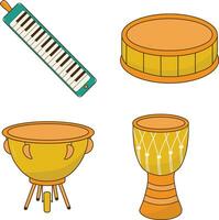 Set of Musical Instruments. vector