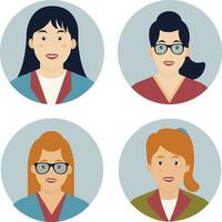 Business Woman Avatar Character. Flat Design Style. vector