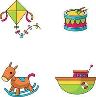 Collection of Children's Toys. vector