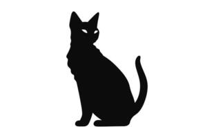 egipcio gato negro silueta vector gratis