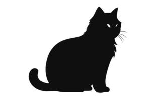 A Silhouette of Exotic Shorthair Cat black Vector free