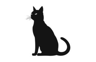 birmano gato negro silueta vector aislado en un blanco antecedentes