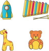 Collection of Children's Toys. vector