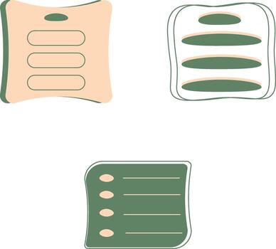 conjunto de varios orgánico lista menú. resumen diseño. vector