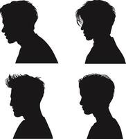 Man Head Silhouette Collection. Vector Set