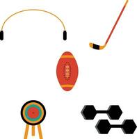 Set of Sport Equipment Icons. Flat Shapes and Design. Vector Elements