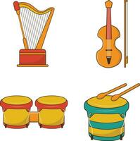 Set of Musical Instruments. vector