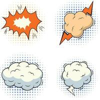 Comics Bubble Dynamic Icons Set. Isolated On White Background. Dialogue In Comics vector