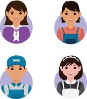 Collection of Profession Avatar. Isolated On White Background. vector