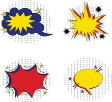 Comic Bubble Dynamic Icons. Isolated On White Background. Vector Illustration Set