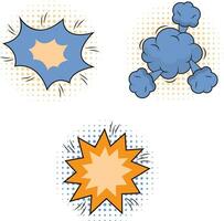 Comics Bubble Dynamic Icons Set. Isolated On White Background. Dialogue In Comics vector