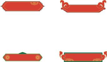 Set of Chinese Title Frame. Oriental Design Style vector