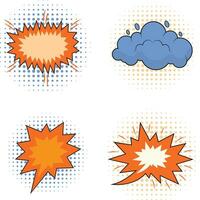 Comics Bubble Dynamic Icons Set. Isolated On White Background. Dialogue In Comics vector