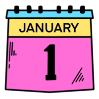 January Calendar Illustration png