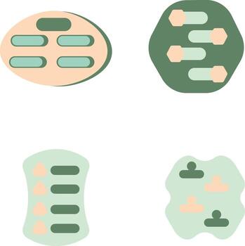 Set of Various Organic List Menu. Abstract Design. vector