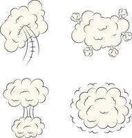 Comics Explosion Clouds Elements Set. Isolated Vector