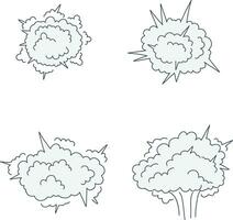 Comics Explosion Clouds Set vector