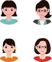 Business Woman Avatar Icons Collection. vector