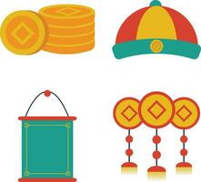 Chinese New Year Elements Set. Vector Flat Illustration.