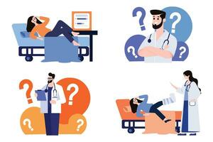 patient and doctor in flat style collection vector