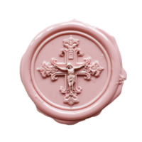 AI generated Wax seal cross on transparent background png