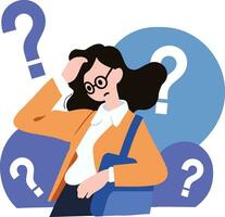a woman tired from work in flat style isolated on background vector