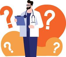 male doctor in flat style isolated on background vector