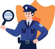 police officer in flat style isolated on background vector