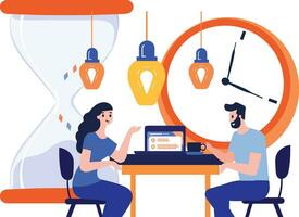 business teamwork  brainstorming in flat style isolated on background vector