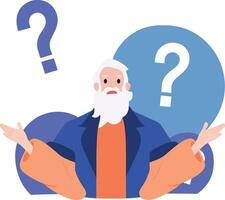 an old man with suspicious expression in flat style isolated on background vector