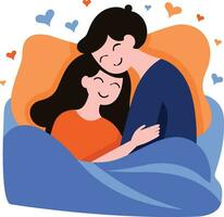 a couple hugging together in flat style isolated on background vector