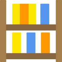 Bookshelf Flat Icon vector