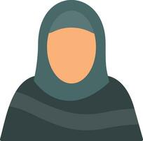 Moslem Woman Flat Icon vector