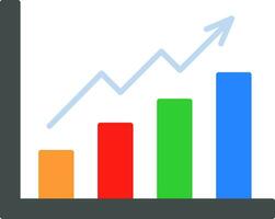 Growth Graph Flat Icon vector