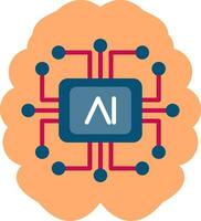 Artificial Intelligence Flat Icon vector