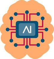 Artificial Intelligence Flat Icon vector