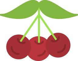 tarta cerezas plano icono vector