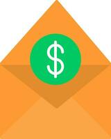 Salary Mail Flat Icon vector