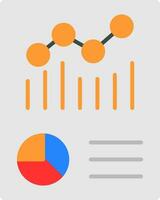 gráfico reporte plano icono vector