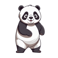 ai genererad söt panda tecknad serie illustration för barn på transparent bakgrund png