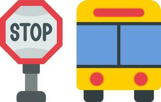 Bus Stop Flat Icon vector