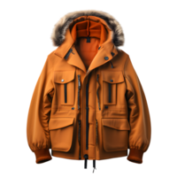 AI generated Brown Winter Coat Isolated on Transparent Background png