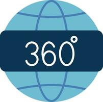 360 View Flat Icon vector