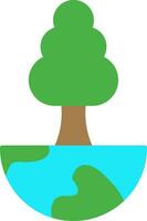 World Tree Flat Icon vector